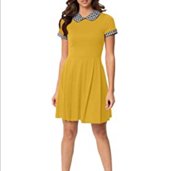 yellow peter pan collar dress